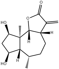 (3aS,6aβ,9bβ)-3aβ,4,5,6,6a,7,8,9,9a,9b-Decahydro-7β,9β-dihydroxy-6α,9aα-dimethyl-3-methyleneazuleno[4,5-b]furan-2(3H)-one Structure