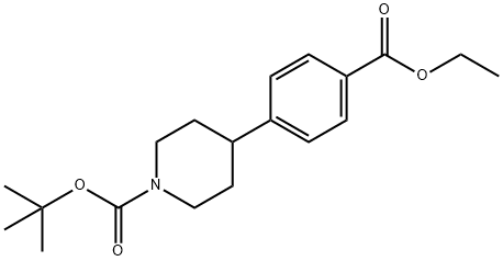 tert-butyl 4-(4-(ethoxycarbonyl)phenyl)piperidine-1-carboxylate Struktur