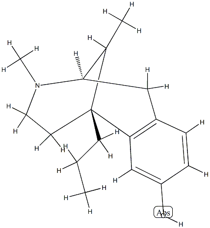 [2R,6R,(-)]-1,2,3,4,5,6-Hexahydro-3,11-dimethyl-6-propyl-2α,6α-methano-3-benzazocine-8-ol Structure