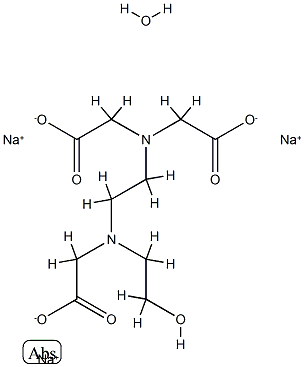 N-(2-ヒドロキシエチル)エチレンジアミン三酢酸三ナトリウム水和物 化学構造式