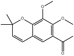 メチル(2,2-ジメチル-7,8-ジメトキシ-2H-1-ベンゾピラン-6-イル)ケトン 化学構造式