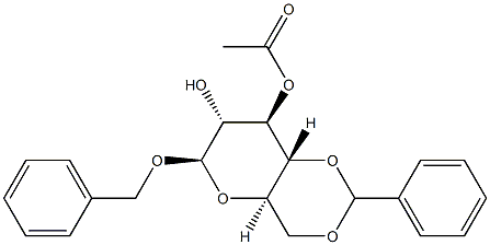 Benzyl 4-O,6-O-benzylidene-β-D-glucopyranoside 3-acetate Structure