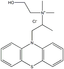 N-(2-ヒドロキシエチル)-N,N,α-トリメチル-10H-フェノチアジン-10-エタン-1-アミニウム·クロリド 化学構造式