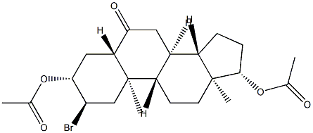 2α-Bromo-3β,17β-di(acetyloxy)-5α-androstan-6-one Struktur