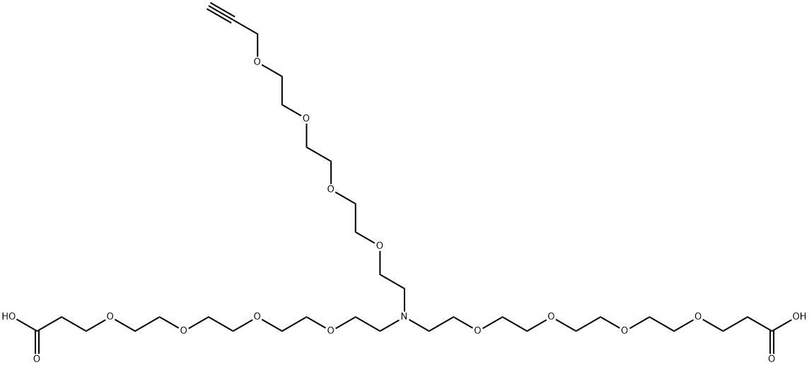 N-(Propargyl-PEG4)-N-bis(PEG4-acid) HCl salt, 2093153-09-2, 结构式