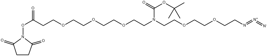 N-(Azido-PEG2)-N-Boc-PEG3-NHS ester Struktur