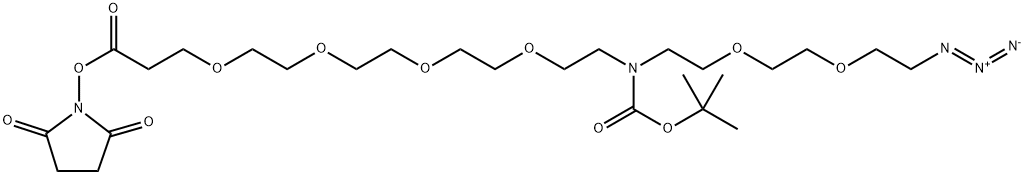 N-(Azido-PEG2)-N-Boc-PEG4-NHS ester Struktur