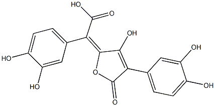 α-[4-(3,4-Dihydroxyphenyl)-3-hydroxy-5-oxofuran-2(5H)-ylidene]-3,4-dihydroxybenzeneacetic acid 结构式