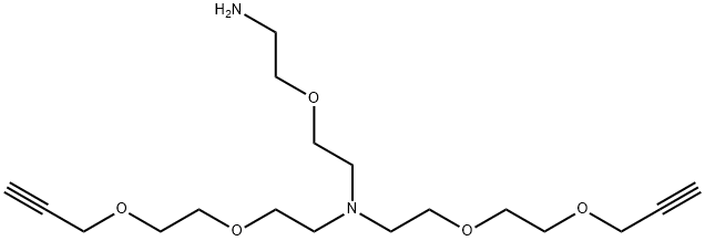 N-(Amino-PEG1)-N-bis(PEG2-propargyl) HCl salt, 2100306-47-4, 结构式