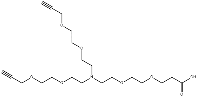 N-(Acid-PEG2)-N-bis(PEG2-propargyl) Struktur