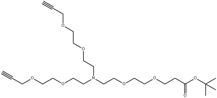 N-(t-butyl ester-PEG2)-N-bis(PEG2-propargyl) Struktur