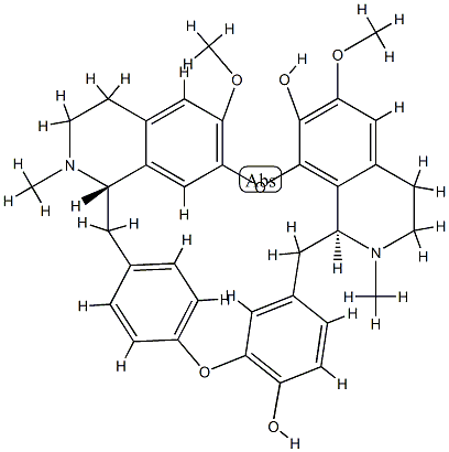 (1S)-6,6′-ジメトキシ-2,2′-ジメチルベルバマン-7,12-ジオール 化学構造式