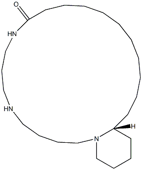 (20aR)-テトラコサヒドロ-1H-ピリド[1,2-j][1,5,10]トリアザシクロドコシン-10-オン 化学構造式