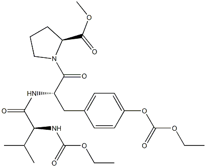 N-エトキシカルボニル-L-Val-O-エトキシカルボニル-L-Tyr-L-Pro-OMe 化学構造式