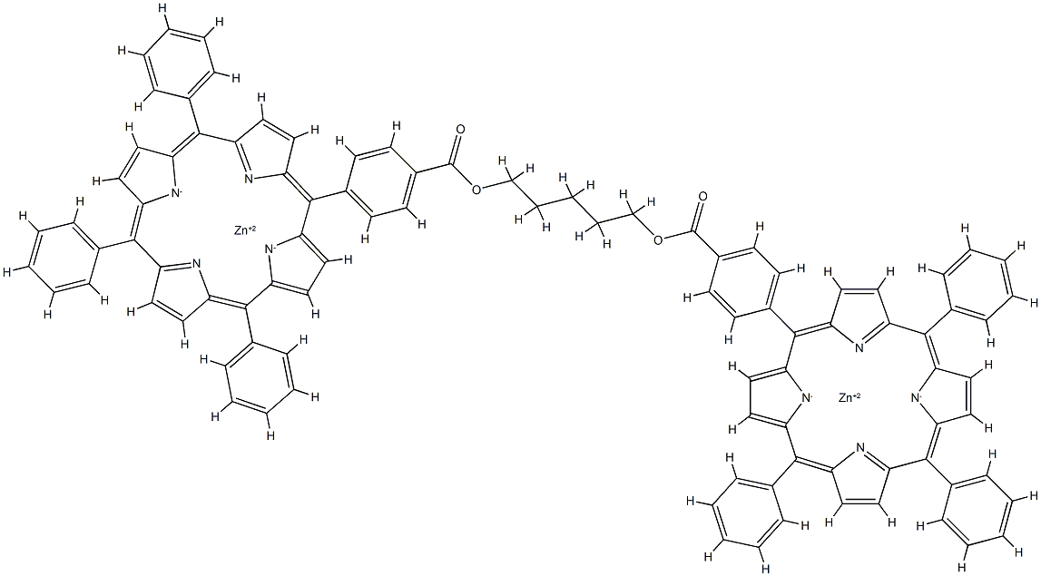 ペンタメチレンビス[4-(10,15,20-トリフェニルポルフィリン-5-イル)ベンゾアート]二亜鉛(II) 化学構造式