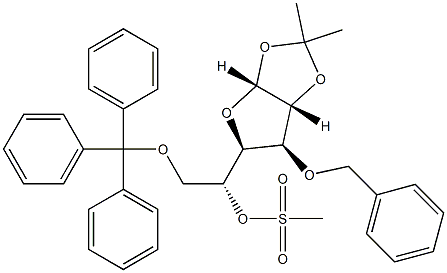 3-O-Benzyl-1,2-O-isopropylidene-6-O-trityl-a-D-glucofuranose Struktur