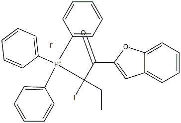 [1-(2-ベンゾフラニルカルボニル)-1-ヨードプロピル]トリフェニルホスホニウム·ヨージド 化学構造式