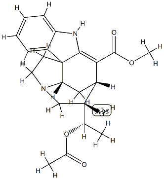 (19S)-19-Acetyloxy-2,16-didehydro-20-hydroxycuran-17-oic acid methyl ester 结构式