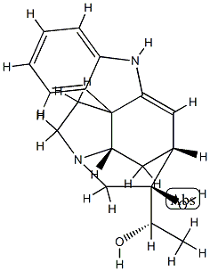 (19S)-2,16-Didehydro-17-norcuran-19,20-diol 结构式