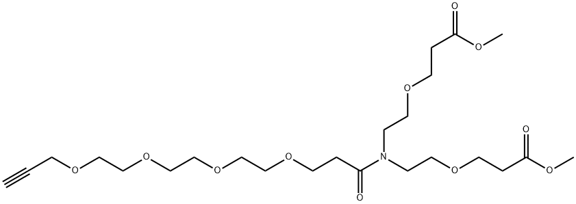 N-(Propargyl-PEG4-carbonyl)-N-bis(PEG1-methyl ester) Struktur