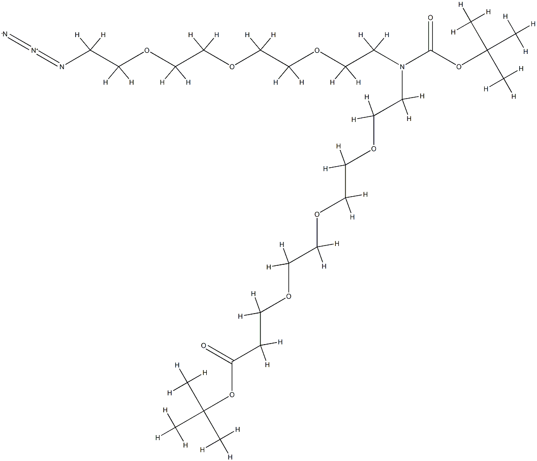 N-(Azido-PEG3)-N-Boc-PEG3-t-butyl ester Structure