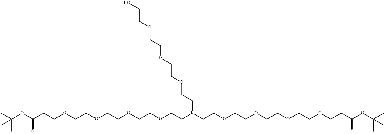 N-(Hydroxy-PEG3)-N-bis(PEG4-t-butyl ester), 2112734-70-8, 结构式