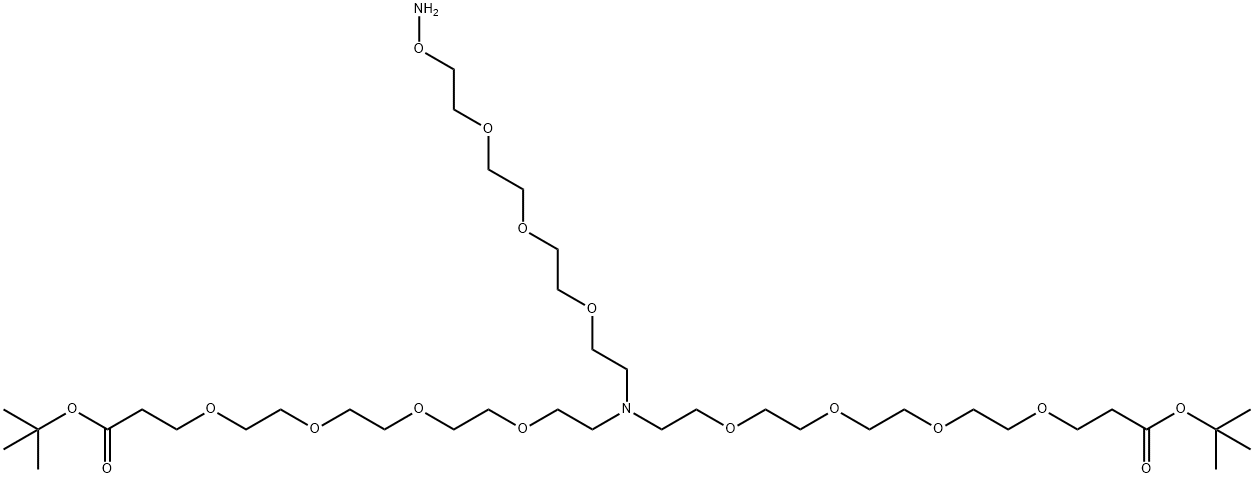 N-(Aminooxy-PEG3)-N-bis(PEG4-t-butyl ester) Struktur