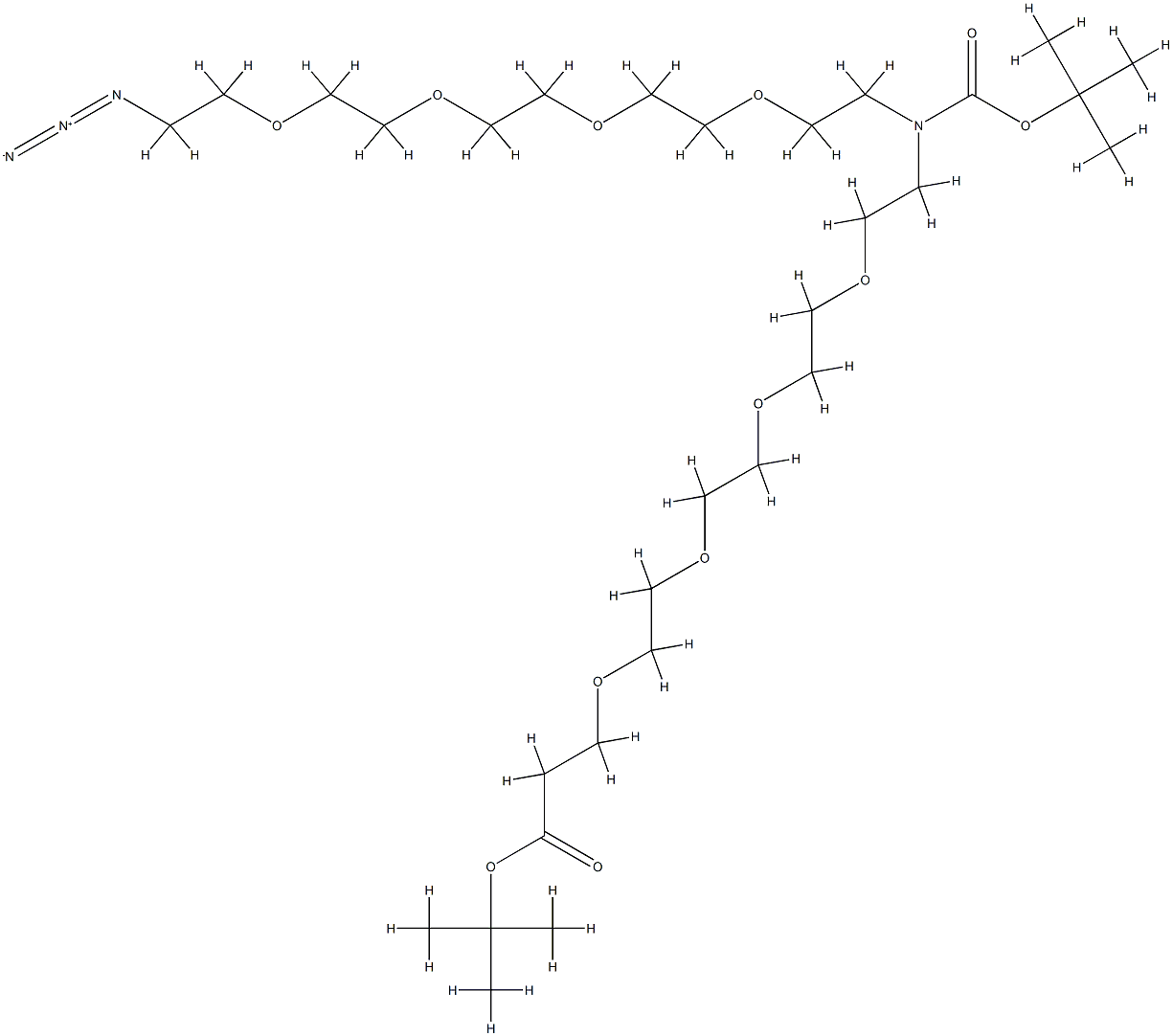 N-(Azido-PEG4)-N-Boc-PEG4-t-butyl ester, 2112737-20-7, 结构式