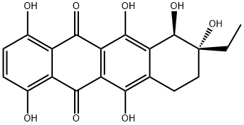 (7R)-8-Ethyl-7,8,9,10-tetrahydro-1,4,6,7,8α,11-hexahydroxy-5,12-naphthacenedione 结构式