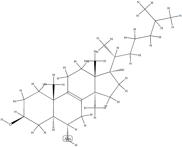 14-Methyl-5α-cholest-8-ene-3β,6α-diol 结构式