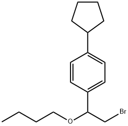 [α-(Bromomethyl)-p-cyclopentylbenzyl]butyl ether 结构式