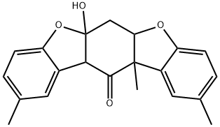 5a,6a,11b,12a-Tetrahydro-5a-hydroxy-2,10,11b-trimethylbenzo[1,2-b:5,4-b']bisbenzofuran-12(6H)-one 结构式