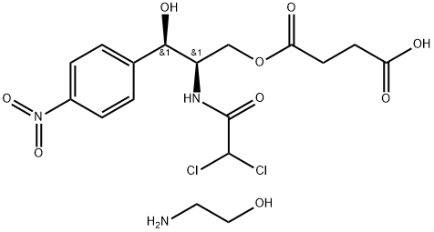 hydrogen [2-[(dichloroacetyl)amino]-3-hydroxy-3-(4-nitrophenyl)propyl] [R-(R*,R*)]-succinate, compound with 2-aminoethanol (1:1) Structure