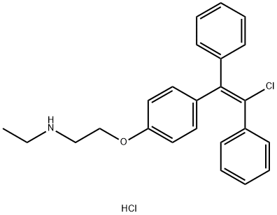 N-Desethyl-E-CloMiphene Hydrochloride Salt,21625-70-7,结构式
