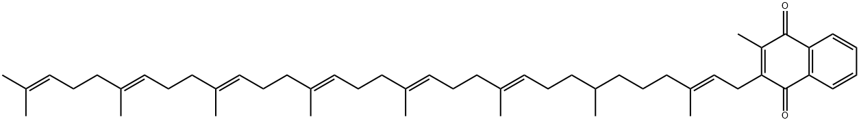 2-Methyl-3-[(2E,10E,14E,18E,22E,26E)-3,7,11,15,19,23,27,31-octamethyl-2,10,14,18,22,26,30-dotriacontaheptenyl]-1,4-naphthoquinone Struktur
