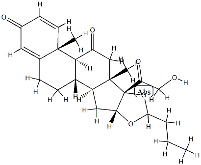 Budesonide Related Compound L (16alpha,17-[butylidenebis(oxy)]-21-hydroxypregna-1,4-diene-3,11,20-trione) 化学構造式