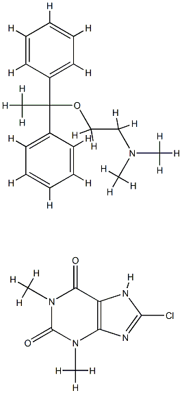 Theophylline, 8-chloro-, compd. with 2-(1,1-diphenylethoxy)-N,N-dimeth ylethylamine (1:1) 结构式