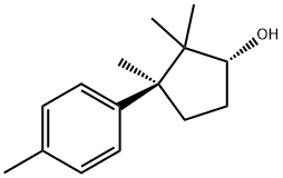 (1R)-2,2,3β-トリメチル-3-(4-メチルフェニル)シクロペンタン-1-オール 化学構造式