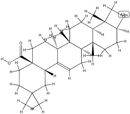 3β,23-エポキシオレアナ-12-エン-28-酸 化学構造式