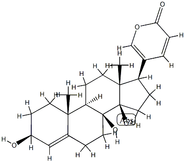 3β,8,14-Trihydroxybufa-4,20,22-trienolide 结构式
