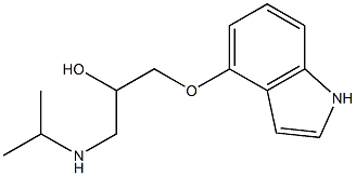 rac-(R*)-1-(1H-インドール-4-イルオキシ)-3-[(1-メチルエチル)アミノ]-2-プロパノール 化学構造式