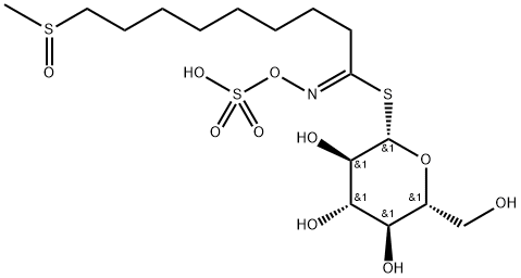 9-(メチルスルフィニル)-N-(スルホオキシ)ノナンイミドチオ酸S-(β-D-グルコピラノシル) 化学構造式