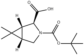 (1R,2S,5S)-3-(叔-丁氧羰基)-6,6-二甲基-3-氮杂二环[3.1.0]己烷-2-羧酸, 219754-02-6, 结构式