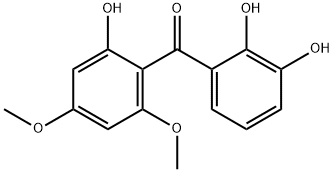(2,3-ジヒドロキシフェニル)(2-ヒドロキシ-4,6-ジメトキシフェニル)メタノン 化学構造式