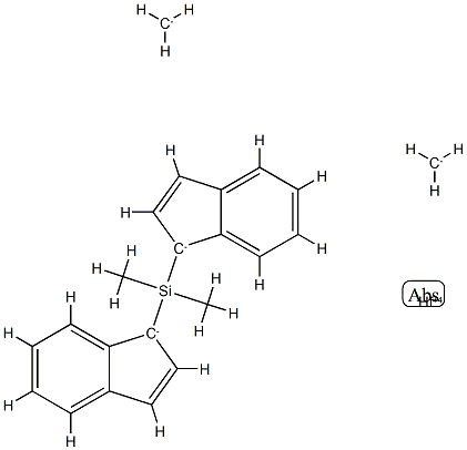 [(二甲基硅烷亚基)二[(1,2,3,3A,7A-ETA)-1H-茚-1-亚基]]二甲基铪, 220492-55-7, 结构式