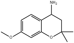 (7-メトキシ-2,2-ジメチル-3,4-ジヒドロ-2H-クロメン-4-イル)アミン 化学構造式