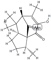 (3R,8aβ)-1,2,3,7,8,8a-Hexahydro-5-hydroxy-3β,6,8,8-tetramethyl-4H-3aα,7α-methanoazulene-4,9-dione 结构式