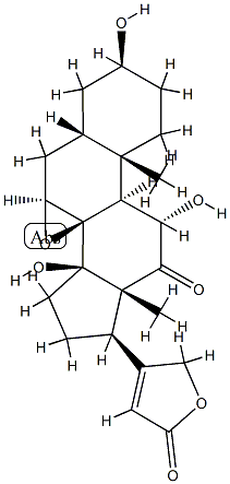 7β,8-Epoxy-3β,11α,14-trihydroxy-12-oxo-5β-card-20(22)-enolide Structure