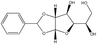 1-O,2-O-ベンジリデン-α-D-グルコフラノース 化学構造式