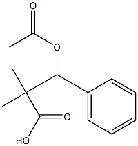 Benzenepropanoic acid, -ba--(acetyloxy)--alpha-,-alpha--dimethyl- (9CI) Struktur